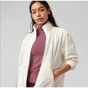 Athleta NWOT Magnolia White Sightseer Lace Full-Zip Windbreaker UPF 50+ Jacket